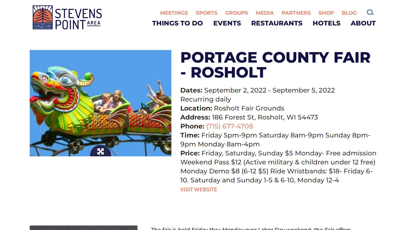 Portage County Fair - Rosholt - Stevens Point Area
